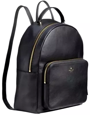 🌞kate Spade Nicole Larchmont Ave Backpack Black Leather Travel School Bag🌺nwt! • $379.08