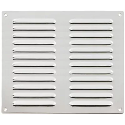 242 X 242mm Hooded Louvre Airflow Vent Polished Chrome Internal Door Plate • £48.99