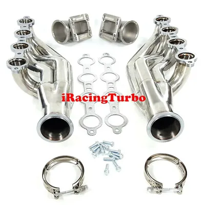 Turbo Exhaust Header Manifold+3  V Band ID Elbow Adapter For V8 LS1/LS2/LS3/LS6 • $272.59