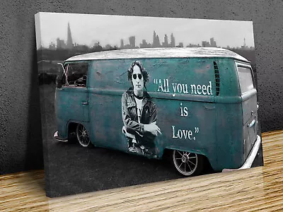 Banksy VW Camper Van John Lennon Canvas Print Art Wall Framed Or Print Only   • £52.99