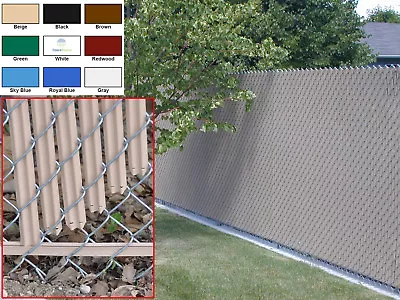 $106 • Buy Chain Link Fence Privacy Slats - Single Wall - Bottom Locking Slat - 9 Colors