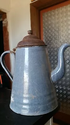 Large Vintage Enamel Rustic Water Jug Teapot • $65