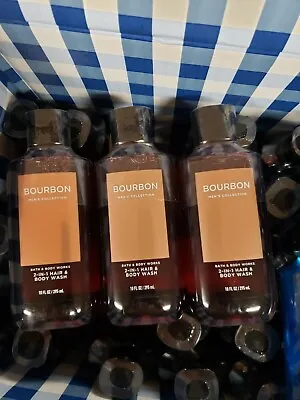 $34.50 • Buy Bourbon For Men Bath And Body Works Lot Of 3 Men's Shower Gel Body Wash Set 