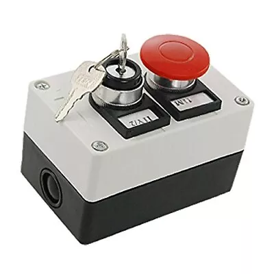 660V 10A Momentary Mushroom 2 Position ON/Off Key Lock Rotary Push Button Switch • $15.42