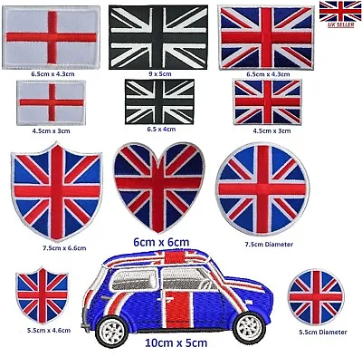£2.79 • Buy Union Jack Mini England Flag Iron On / Sew On Embroidered Patch Badge Transfer
