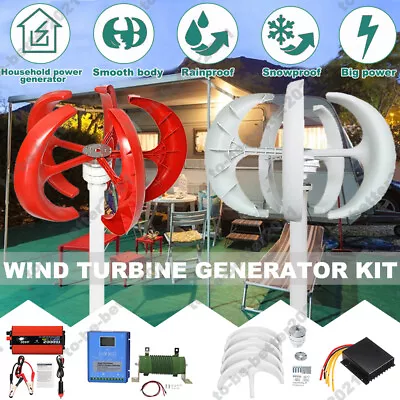 800W Home Power Wind Turbine Generator 12V 24V Hybrid Controller Inverter Kit • $423.89