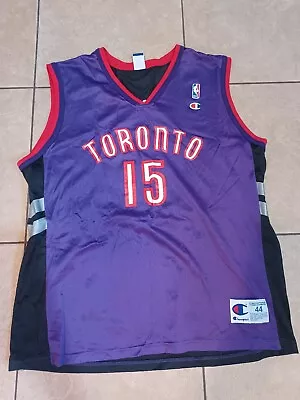 Vintage Champion Toronto Raptors Vince Carter Purple Black Jersey Size M 44 NBA • $30
