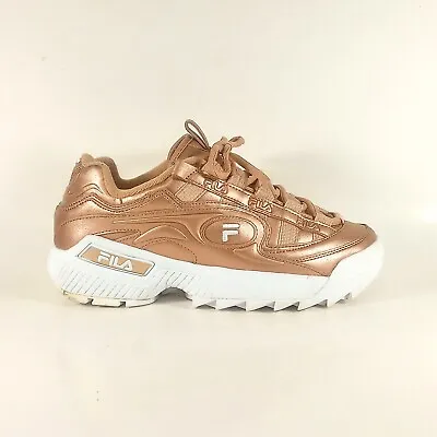 Fila Womens 8.5 Disruptor 2 Premium  Gold Metallic Sneakers 5CM00617-661     • $35.90