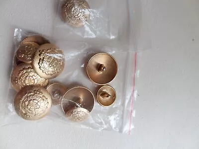 6x 2cm 6x 1cm 1x 1.5cm G Metal Domed Shank Buttons. Military Regiment Insignia • £5