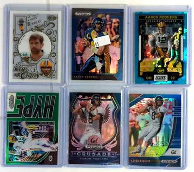 AARON RODGERS Lot Of 6 Cards Inserts Prism Parallels Numbered! Free Combined • $13.19