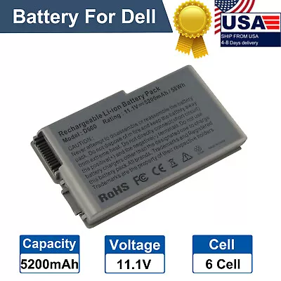 D610 Battery For Dell Latitude D520 D500 D530 D600  Inspiron 500m 510m 600m 58Wh • $14.98