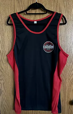 Bintang Pilsener Beer Black Tank Top Red Trim Trade Mark Bali Men's Sz XXL NWOT • $14.95