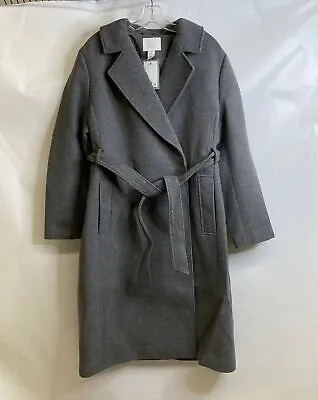 H&M Tie Belt Coat Women's Size L Gray 1160917  • $45.49