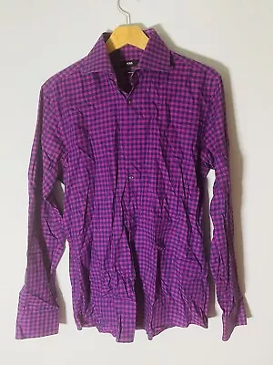 BOSS Hugo Boss Sharp Fit Casual Dress Shirts Purple Blue  Mens • $15