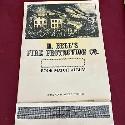 Vtg H. Bell's Fire Protection Co. Book Match Album Empty NOS Holds 105 Plus • $9.99