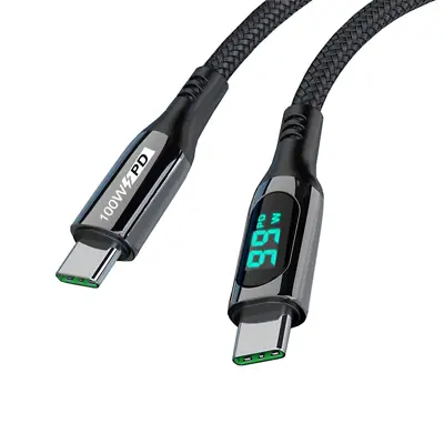 $32.43 • Buy CHIPOFY USB C Cable, LED Power Display E-Marker PD 100W 5A Fast Charging 6.6ft 4