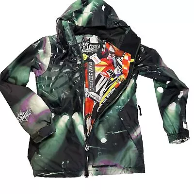 Volcom Eva Jacket Hooded Mens S 8000mm Thermonite Guitar Band Ski/Snowboard B4BC • $31.50