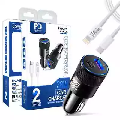 38W PD USB Type C Fast Car Charger Cable F IPhone 14 13 12 11 Pro Max XR XS SE 8 • $14.99