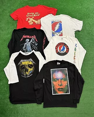 Lot Of 6 Rock N Roll Band Concert Tour T-Shirt Tees Mens Size 2XL XXL Rock Music • $33