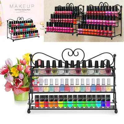 3 Tiers Metal Nail Polish Stand Organizer Polish Display 60 Bottles Holder Rack • $19.99