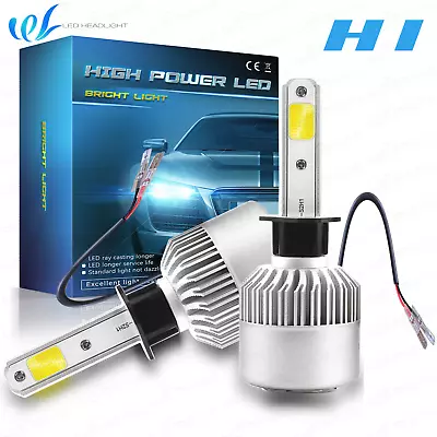 H1 6000K White COB LED Headlight Bulbs Conversion Kit Low Beam Replace Halogen • $19.99