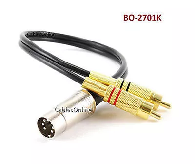 CablesOnline 1ft 7-Pin Din Plug To 2RCA Plug BO Naim Quad Audio Cable • $16.95