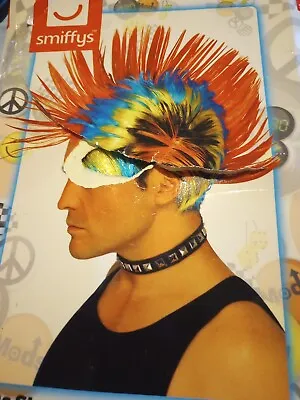 ADULTS HALLOWEEN  Rainbow Mohawk Wig Colorful Mohawk Wig Smiffy’s NEW • $12.99