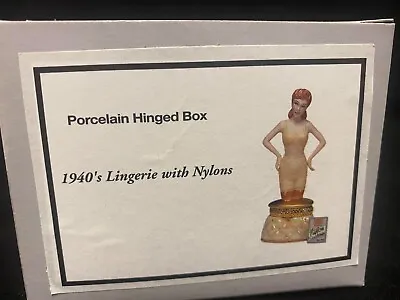 1940's Lingerie With Nylons PHB Porcelain Hinged Box By Midwest Of Cannon Falls • $24.98
