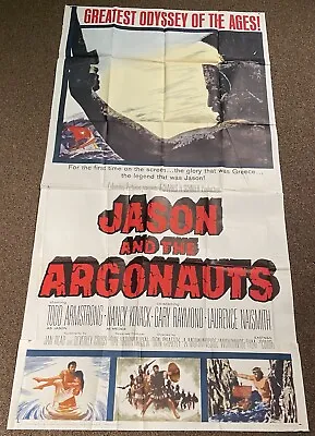 JASON AND THE ARGONAUTS Rare 1963 RAY HARRYHAUSEN Movie THREE SHEET FILM POSTER • £602.39