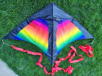 Vintage Dreamline Nylon Rainbow Delta Kite • $39.99