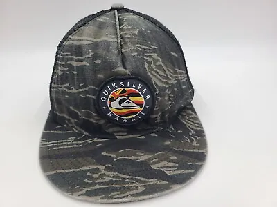 Quiksilver Hawaii Camo Mesh Trucker Snapback (Fits Small) Hat Cap Surf Men Women • $10.49