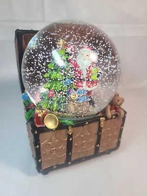 Kurt Adler 100mm Musical Santa Treasure Chest Water Snow Globe • $12.85