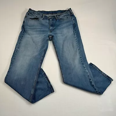 Levis 514 Straight Leg Jeans Mens Size 38X30 Light Medium Wash Stretch Demin • $17.99