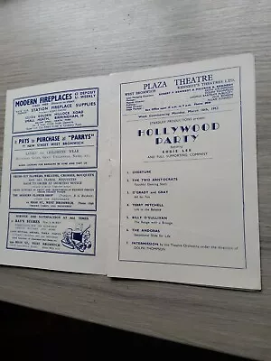 Variety Theatre Programme 1953west Bromwich Plazahollywood Party • £8