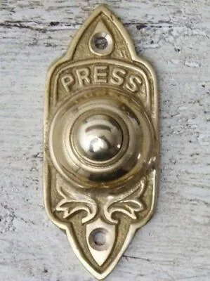 Victorian Style Door Bell Push Button With Gold Brass Finish Main Wire (PTD) • £11.19