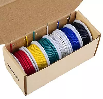 18 Awg Solid Wire-18 Gauge Tinned Copper Wire PVC (OD: 1.88 Mm) -6 Different... • $29.91