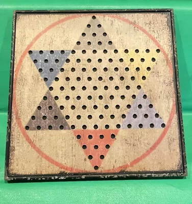 $44.99 • Buy Warren Kimble Chinese Checkers Game Board Wall Decor 19.5” Distressed Primitive