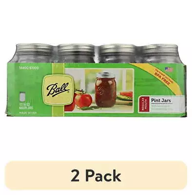(2 Pack)  Regular Mouth 16oz Pint Mason Jars With Lids & Bands 12 Count • $23.24