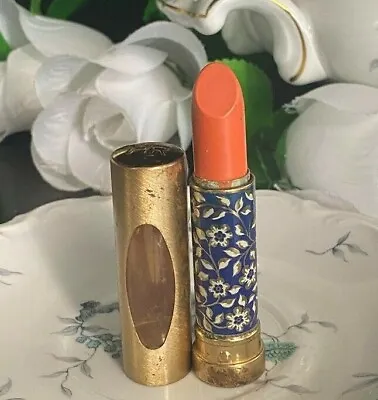 Vintage Helena Rubinstein Le Lipstick Floral Gold Metal Tube Orange New • $33.29