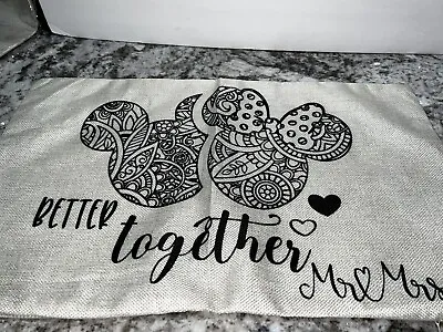 Disney Mickey And Minnie  Better Together Mr. & Mrs.  Pillow Case NEW! • $14.99