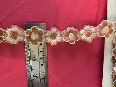 Cream Brown Lace Daisy Flower Trimming • £1