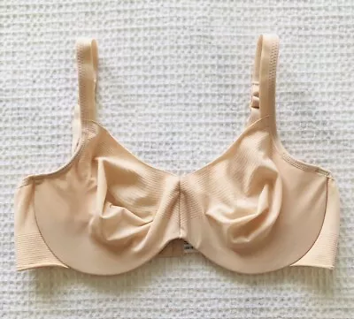 Vintage Warners Bra Size 38C Nylon Stretch Unlined Peachy Nude Underwire • $14.98