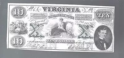 Nice $10 Virginia Treasury Note 1862 Nt0019 • $115
