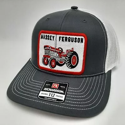 Richardson 112 Trucker Massey Ferguson Patch Cap Hat Mesh Snapback Gray • $29.99