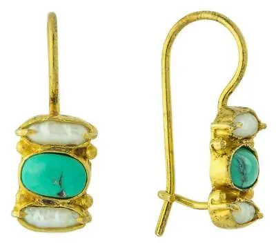 Dover Pearl With Turquoise Earrings: Museum Of Jewelry • $94.95