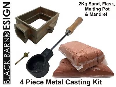 £42.99 • Buy 4 Piece Sand Casting/Delft Kit 2 Kg Sand, Melting Pot And Mandrel