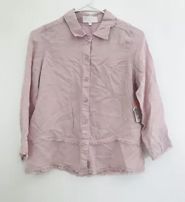 Bella Dahl Girls Long Sleeve Button Up Pink Size 14 NWT • $9.99