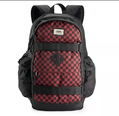 Vans Planned Pack 5 Laptop Skate Pack Backpack Skate Board Straps Red Checker • $69.99