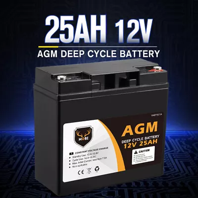 MOBI 25AH AGM Battery Deep Cycle 12V Mobility Scooter Camping Golf Cart Volt • $69.95