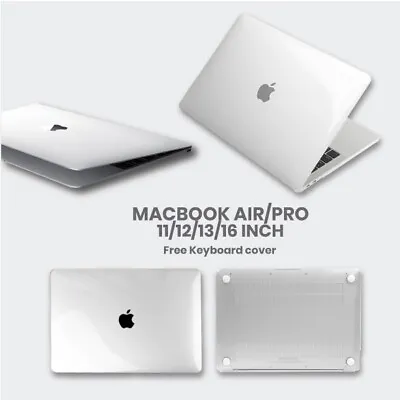 Macbook Air Pro Crystal Clear Case + Keyboard Cover 11' 12' 13' 13.6' 16' Inch • $19.95